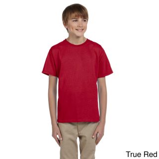 Jerzees Youth Boys Hidensi t Cotton T shirt Red Size L (14 16)