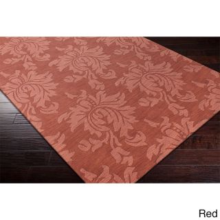 Surya Carpet, Inc Hand loomed Tone on tone Otero Floral Wool Area Rug (8 X 10) Red Size 8 x 10
