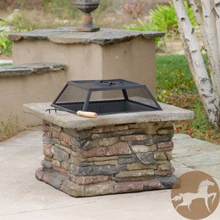 Christopher Knight Home Corporal Natural Stone Square Fire Pit
