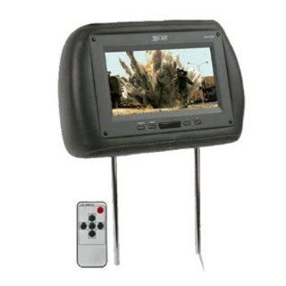 Absolute COM850IRG 8.5 Inch TFT LCD Monitor in Leather Headrest with Built in IR Transmitter, Grey  Vehicle Headrest Video 