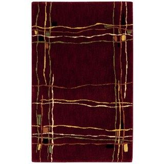 Nourison Parallels Red Abstract Rug (19 X 29)