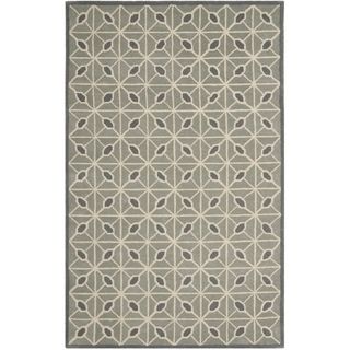 Isaac Mizrahi By Safavieh Fashion Grid Dark Grey/ Charcoal Wool Rug (5 X 8)