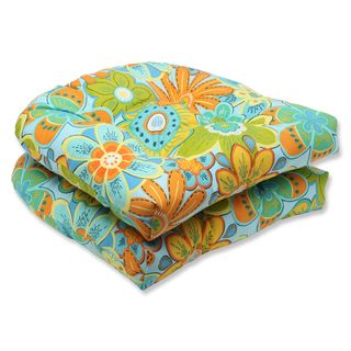 Pillow Perfect Outdoor Glynis Floral Wicker Seat Cushion (set Of 2)