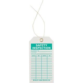 Brady 86666 5 3/4" Height, 3" Width, B 853 Cardstock, Green On White Color Safety Inspection Tag (Pack Of 100) Industrial Warning Signs