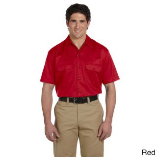 Dickies Dickies Mens Short Sleeve Collared Work Shirt Red Size XXL