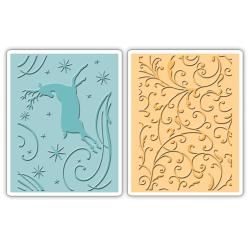 Sizzix Textured Impressions A6 Embossing Folders 2/pkg   Starry Night