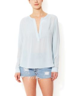 Washed Silk Pintucked Blouse by Zoe & Sam