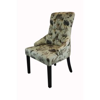 Kantoi Luxury Dining Chair Brown Floral (set Of 2)