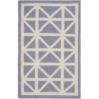 Safavieh Hand woven Moroccan Dhurries Purple/ Ivory Wool Rug (26 X 4)