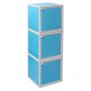 Way Basics 3 Cube Modular Storage Box WB BOX3 Color Blue