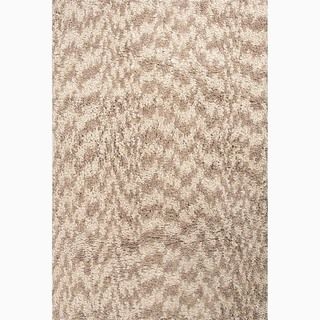 Handmade Ivory/ Taupe Polyester Ultra Plush Rug (4 X 6)
