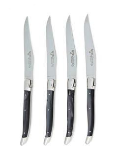 Pearly Black Handle Table Knives (Set of 4) by Laguiole en Aubrac