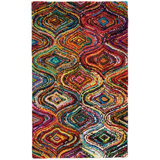 Ante Multi colored Mod Geometric Pattern Recycled Cotton Rug (5x8)