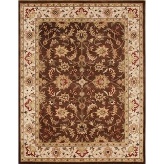 Alliyah Hand Made Chocolate Brown 100 Percent New Zeeland Wool Rug (9 X 12)