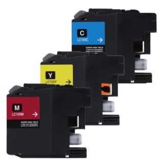 Brother Lc107 Cyan, Yellow, Magenta Compatible Ink Cartridge (remanufactured) (pack Of 3)