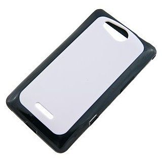 Hybrid TPU Skin Cover for LG Lucid VS840, Black/White Cell Phones & Accessories