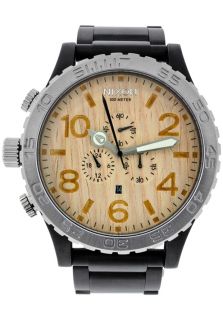 Nixon A083 630  Watches,Mens 51 30 Light Wood Dial Stainless Steel, Casual Nixon Quartz Watches