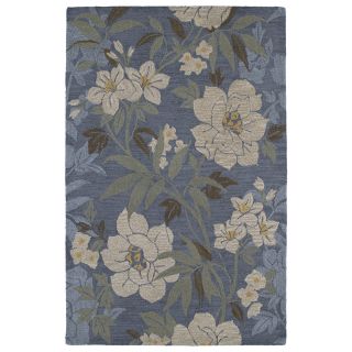 Hand tufted Lawrence Blue Floral Wool Rug (8 X 11)