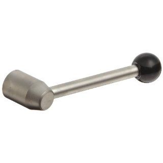 Stainless Steel Heavy Duty Metric Adjustable Handle with Ball Knob, Threaded Hole, 110mm Length, M10 x 1.5mm Thread, 17mm Thread Length (Pack of 1)