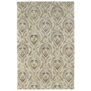Hand tufted St. Joseph Taupe Damask Wool Rug (2 X 3)