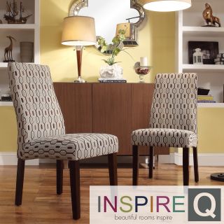 Inspire Q Marcey Mocha Honeycomb Wave Back Dining Chair (set Of 2)