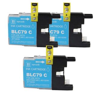 Brother Lc79 Cyan Compatible Ink Cartridge (remanufactured) (pack Of 3)