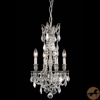 Christopher Knight Home Zurich 4 light Royal Cut Crystal/ Pewter Chandelier