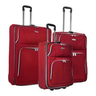 Us Traveler Red Segovia 3 piece Expandable Luggage Set