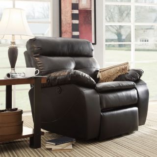 Rex Modern Black Bonded Leather Tufted Power Reclining Chair