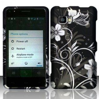 For LG Cayenne LS860 (Sprint) Rubberized Design Cover   White Flowers Cell Phones & Accessories