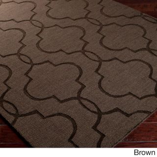 Hand Loomed Peoria Casual Solid Tone on tone Moroccan Trellis Wool Area Rugs (5 X 8)