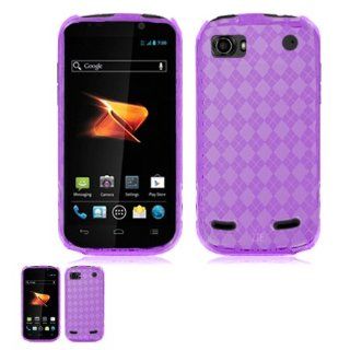 ZTE Warp Sequent N861 Transparent Purple TPU Crystal Skin Case Cell Phones & Accessories