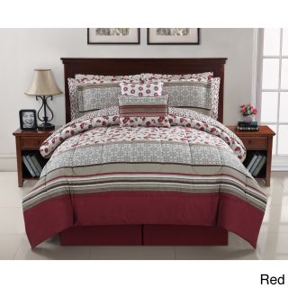 Victoria Classics Delancy 10 piece Bed In A Bag With Sheet Set Red Size King
