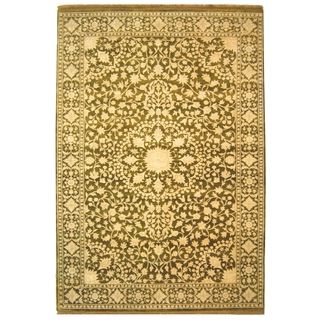 Safavieh Hand knotted Ganges River Ivory/ Green Wool Rug (6 X 9)