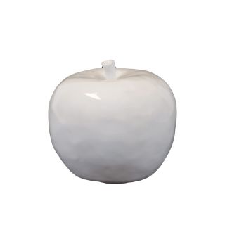Large White Ceramic Apple