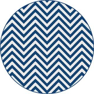 Metropolis 1017 Navy Contemporary Area Rug (710 Round)