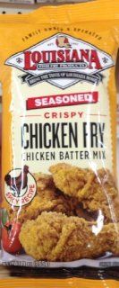 Louisiana Seasoned Crispy CHICKEN FRY Batter 9oz. (3 Pouches)  Gourmet Seasoned Coatings  Grocery & Gourmet Food