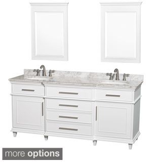 Wyndham Collection Berkeley 72 inch White Double Bathroom Vanity White Size Double Vanities