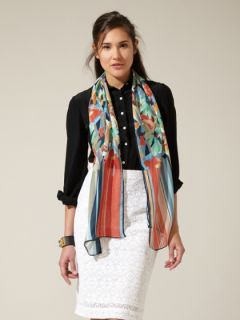 Silk Abstract Flower Scarf 62" x 14" by Missoni
