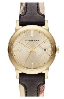 Burberry Large Check Stamped Bracelet Watch, 38mm