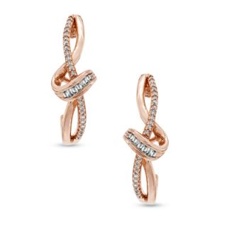 CT. T.W. Diamond Looping Ribbon Drop Earrings in 10K Rose Gold