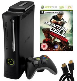 Xbox 360 Elite Console Bundle (including Splinter Cell Conviction & HDMI Cable)      Games Consoles