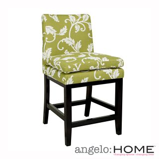Angelohome Marnie Spring Leaf Upholstered 23 inch Bar Stool
