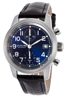 Glycine 3825 18AT LB8 DKBLUE  Watches,Mens Ningaloo Reef Automatic Chrono Black Dial Dark Navy Blue Genuine Leather, Chronograph Glycine Automatic Watches