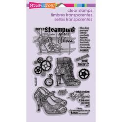 Stampendous Perfectly Clear Stamps 4 X6 Sheet   Steampunk Shoes