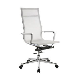 Pantera White Nylon And Chrome High Back Desk Chair
