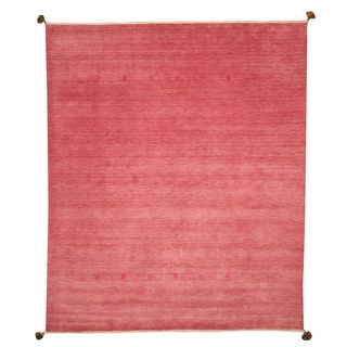 Handmade Tasseled Kashkuli Pink Wool Rug (8 X 10)