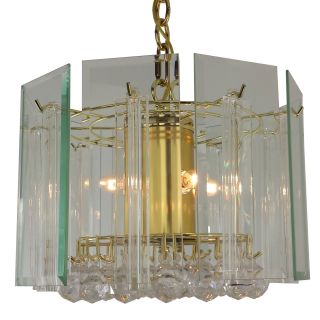 Contemporary 4 light Chandelier With Brass Finish