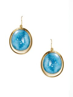 Turquoise Druzy Orbit Earrings by Isharya