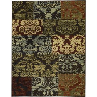 Patty Patchwork Non skid Rubber Backing Brown Area Rug (33 X 53)